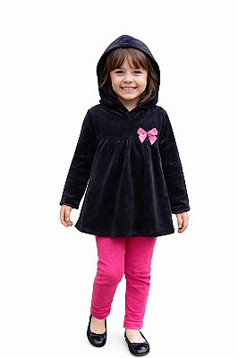 Conjunto Pipa Blusa de Camurça com Capuz e Legging