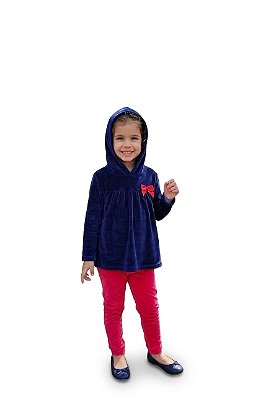 Conjunto Pipa Blusa de Camurça com Capuz Legging