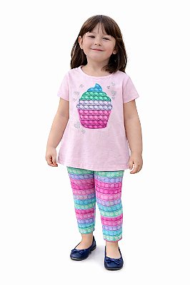 Conjunto Kyly Blusa e Calça Pop It Cupcake