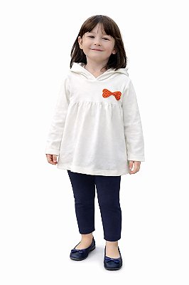 Conjunto Pipa Moletom com Blusa Alongada e Capuz + Legging