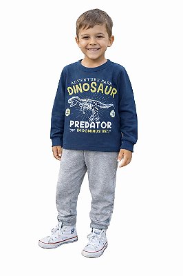Conjunto Viston Moletom Dinosaur Predator Blusão e Calça