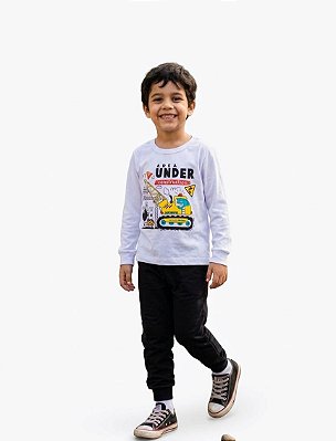 Conjunto Anale Meia Estação Under Construction Blusa Manga Longa e Calça