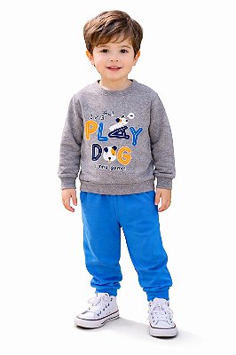Conjunto cleomara Moletom Play Dog Blusa e Calça