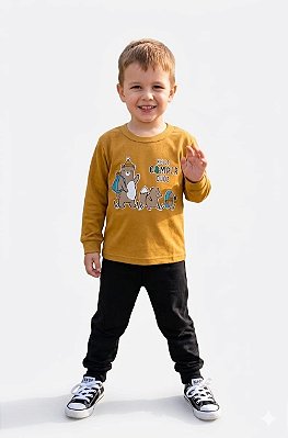 Conjunto Cleomara Moletom Hello Camper Blusa e Calça