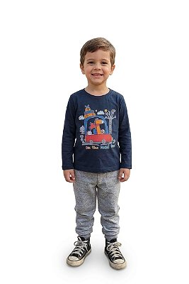 Conjunto Anale Meia Estação Menino – Camiseta Manga Longa e Calça Jogger