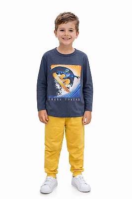 Conjunto Kyly Meia Estação Infantil Fresh Tracks com Calça Amarela
