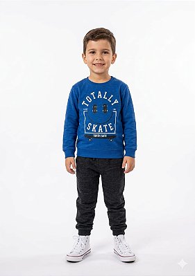 Conjunto Moletom Cato Lelê Skate Azul