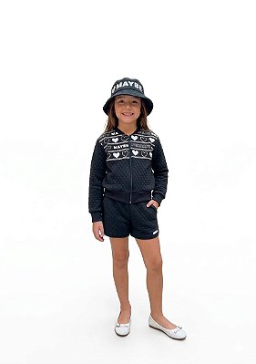Conjunto Moletom Infantil Abrange Matelassê com Chapéu