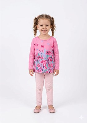 Conjunto Meia Estação Infantil Pipa Floral Encantado