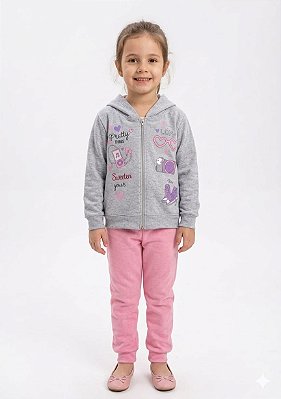 Conjunto Moletom Infantil Cato Lelê Pretty Love