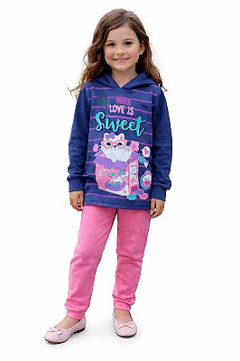 Conjunto Moletom Infantil Cato Lelê Love Is Sweet