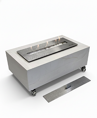 Lareira Ecológica MDF Marmorizado - Queimador Básico 40