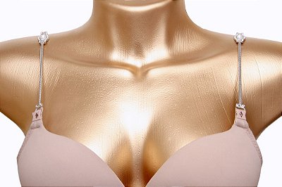 Alça de sutiã em strass e pedra retangular espelhada