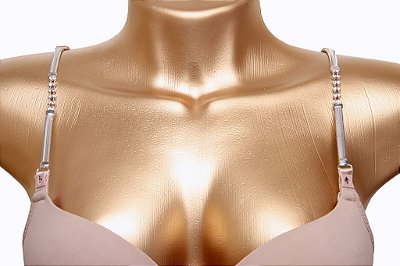 Alças de sutiã com corrente de malha italiana achatada com detalhe em strass