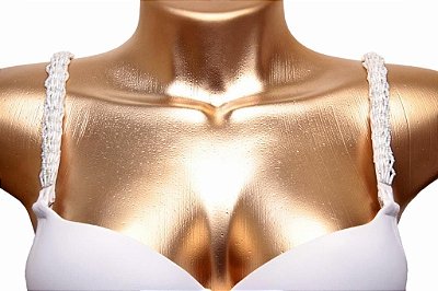 Alças de Sutiã branca com canutilhos translúcidos