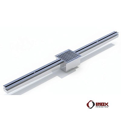 Ralo G63 com Saída Embaixo - Caixa com Sifão, Cesto Coletor e Canaleta dos 2 lados