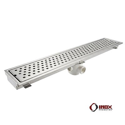 Ralo G10 com Sifão em PVC - Ralo Industrial Inox Sifonado com Cesto Coletor de Residuos - Grelha com Furos Redondos