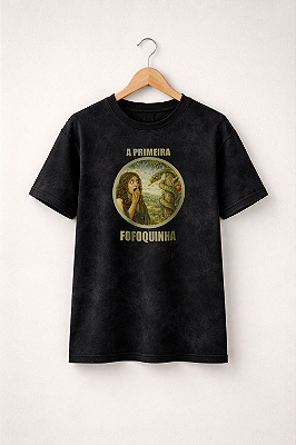 T-shirt Primeira Fofoquinha- Marmorizada- Preta