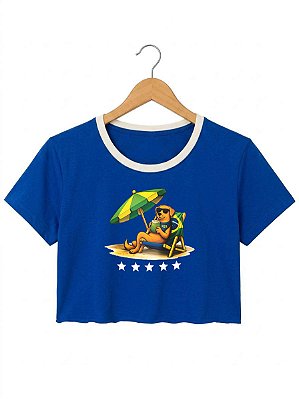 Cropped Caramelo- Azul
