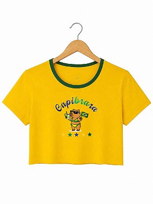 Cropped CapiBRAra- Amarelo