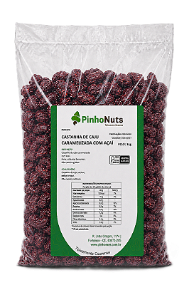 Castanha de Caju Caramelizada com Açaí - Pinho Nuts