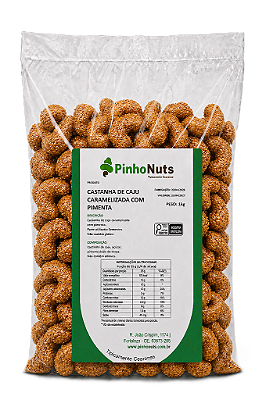 Castanha de Caju Caramelizada com Pimenta - Pinho Nuts