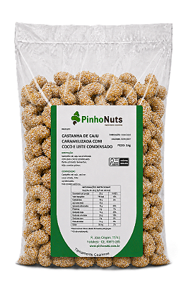 Castanha de Caju Caramelizada com Coco e Leite Condensado - Pinho Nuts