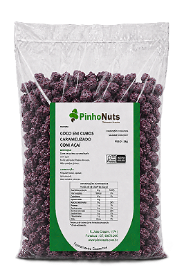 Coco em Cubos Caramelizado com Açaí - Pinho Nuts