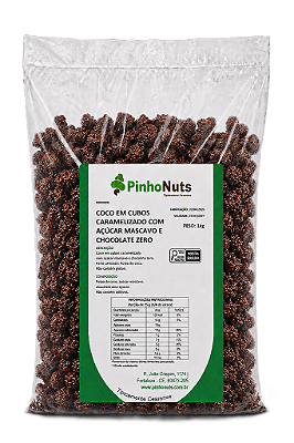 Coco em Cubos Caramelizado com Açúcar Mascavo e Chocolate Zero - Pinho Nuts