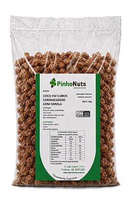 Coco em Cubos Caramelizado com Canela - Pinho Nuts