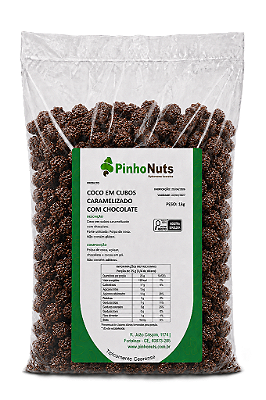 Coco em Cubos Caramelizado com Chocolate - Pinho Nuts