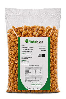 Coco em Cubos Caramelizado com Baunilha - Pinho Nuts