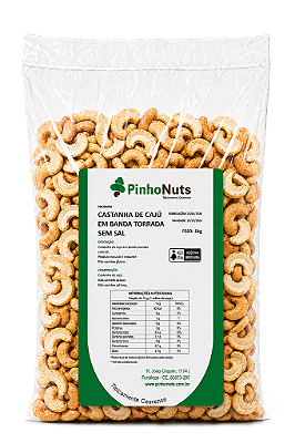 Castanha de Caju em Banda Torrada Sem Sal - Pinho Nuts