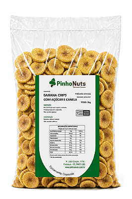 Banana Chips com Açúcar e Canela - Pinho Nuts