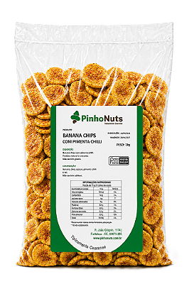 Banana Chips com Pimenta Chilli - Pinho Nuts