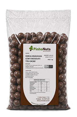 Cereja Drageada com Chocolate 73% Cacau - Pinho Nuts