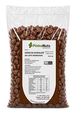 Gotas de Chocolate Ao Leite Drageada - Pinho Nuts