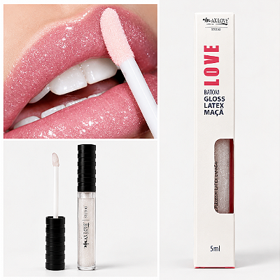 Gloss Incolor Latex Maçã com Brilhos Max Love