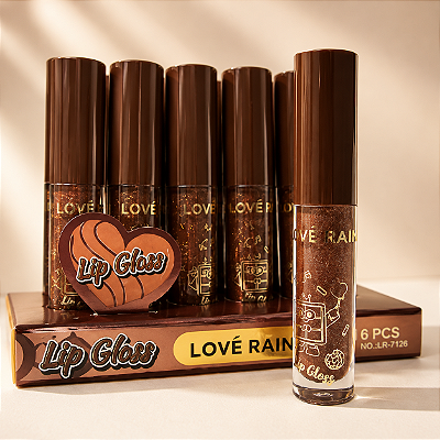 Lip Gloss Chocolate Love Rain Brilho Intenso Hidratante Labial