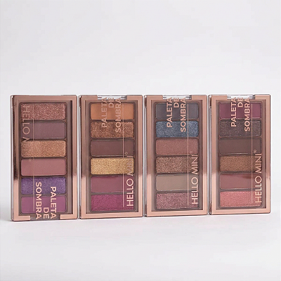 Paleta de Sombra Hello Mini 6 Cores Alta Pigmentação Compacta