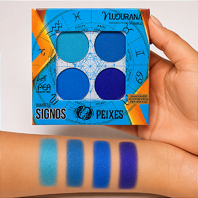 Quarteto de Sombras Signos Peixes Ludurana 4 Cores Pigmentadas