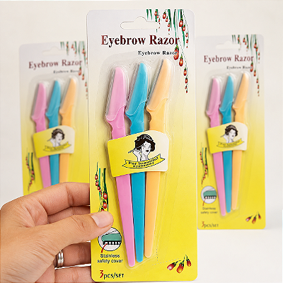 Kit Navalhas para Sobrancelhas 3 Unidades Aparador Facial Precision