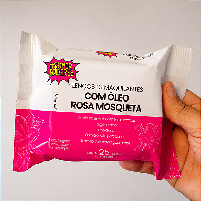 Lenço Demaquilante com Óleo de Rosa Mosqueta Super Poderes
