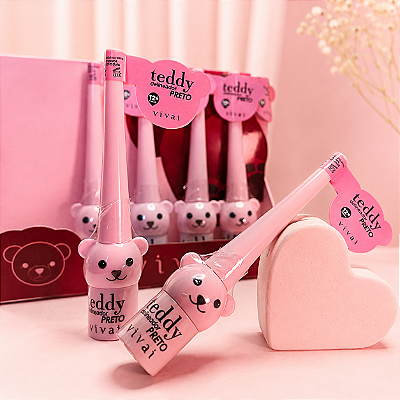 Delineador Líquido Preto Matte Teddy Vivai Alta Precisão 5ml