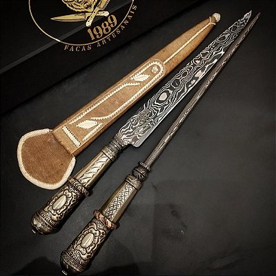 Conjunto Faca + Chaira Damasco