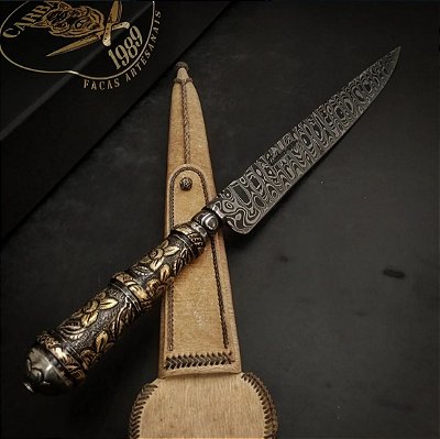 Faca Damasco Ouro
