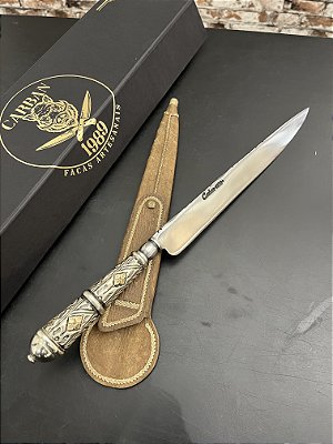 Faca Forjada detalhes em OURO