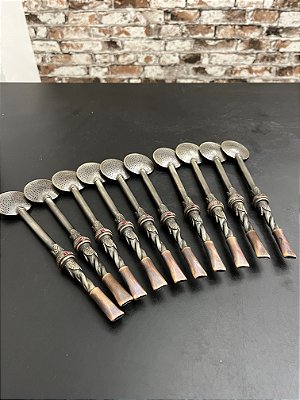 Bomba de Chimarrão 20 cm em Alpaca e Cobre