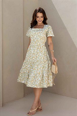 Vestido Jade Midi Três Marias em Viscolinho