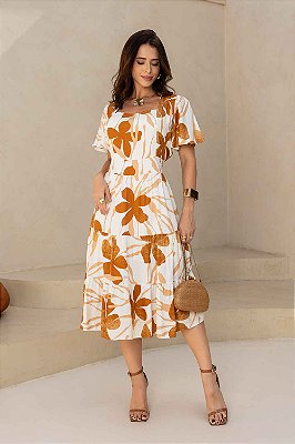 Vestido Valência Midi Três Marias em Viscolinho